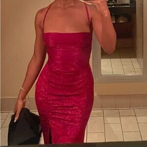 Elegant Red Strapless Dress